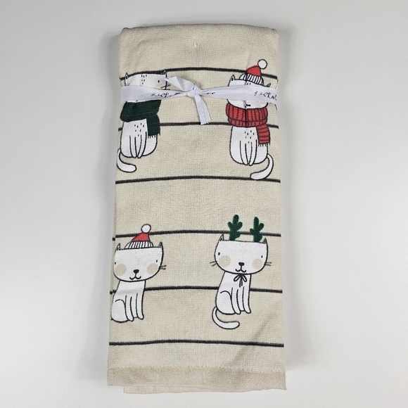 Le Cuisine Christmas Cats Kitchen Towel Set NWT - Picture 2 of 6
